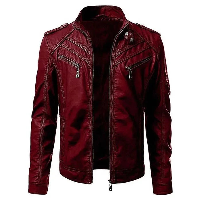 Men’s Collar Leather Jacket
