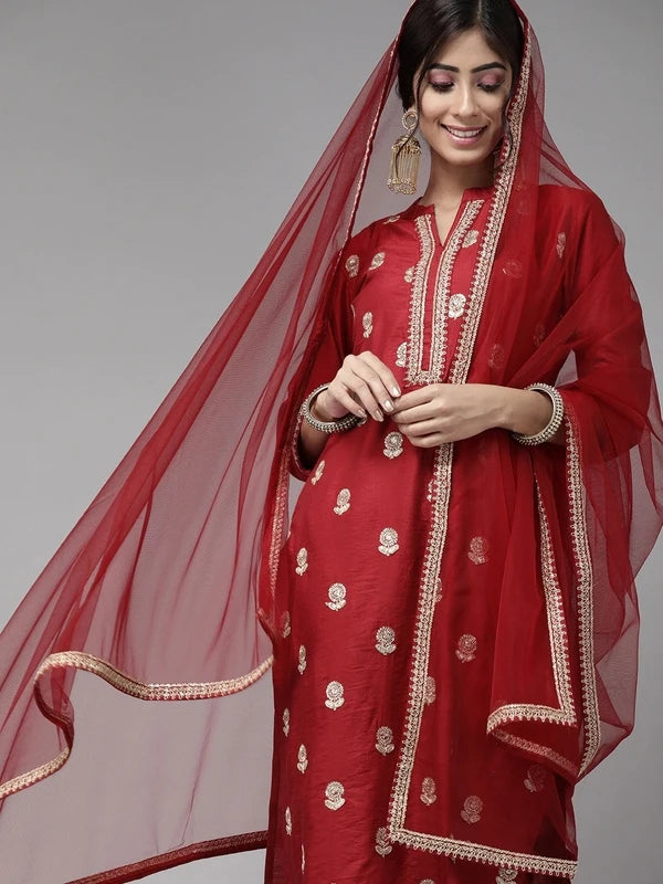 women's silk cotton 3-piece Suit