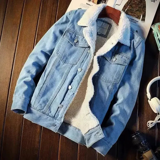 Winter Fleece-lined Denim Jacket