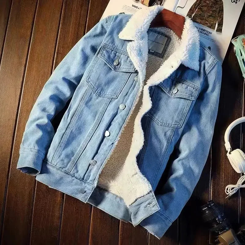 Winter Fleece-lined Denim Jacket