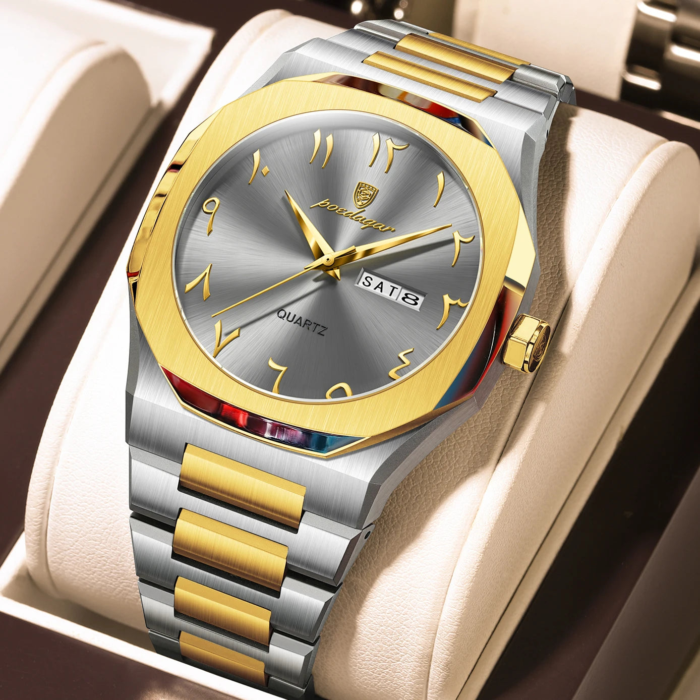 Luxury Week Calendar Man Wristwatch