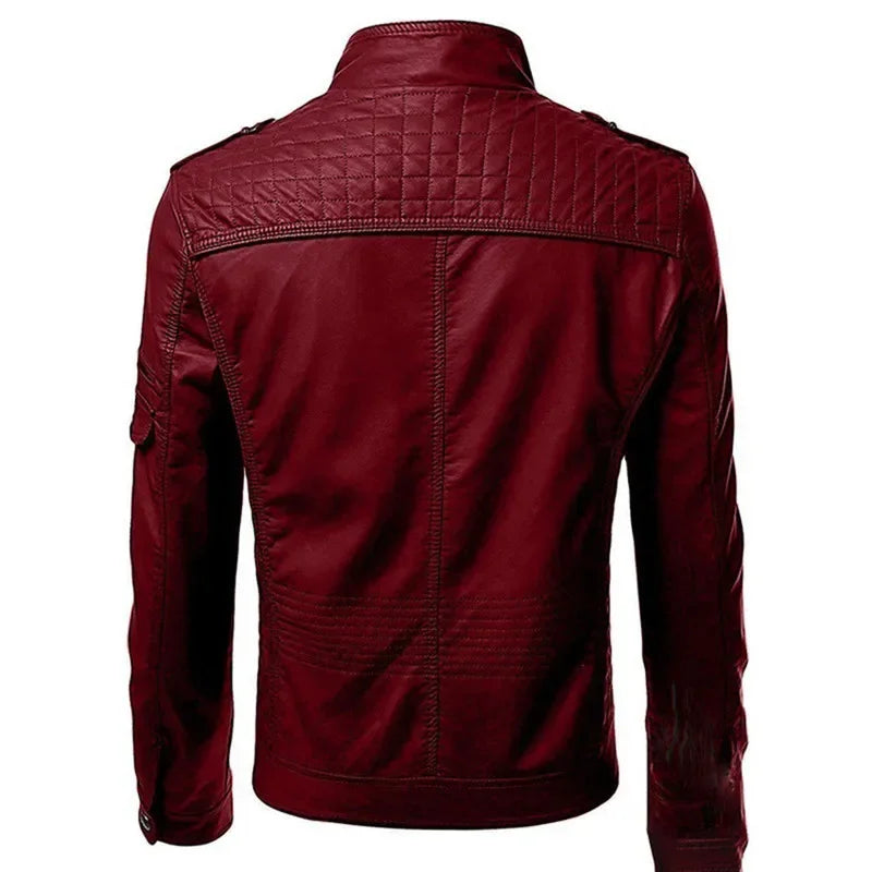Men’s Collar Leather Jacket