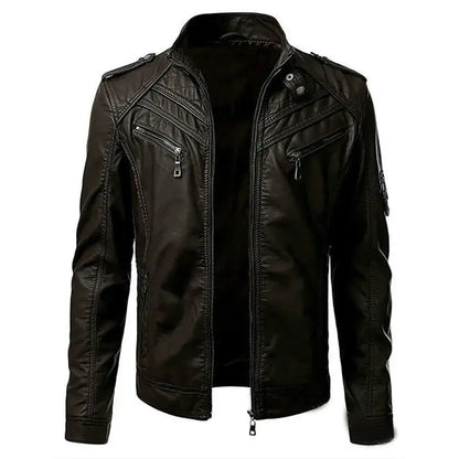 Men’s Collar Leather Jacket