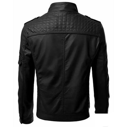 Men’s Collar Leather Jacket