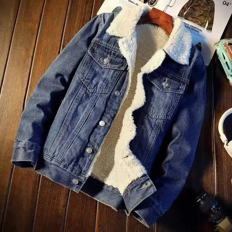 Winter Fleece-lined Denim Jacket