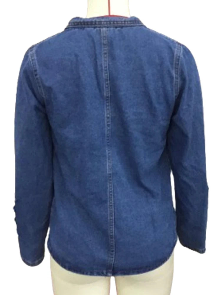 Vintage Button Denim Jacket for Women