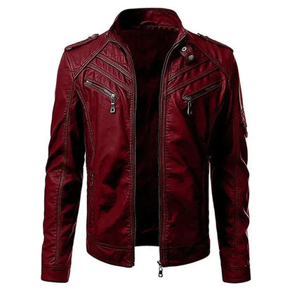 Men’s Collar Leather Jacket