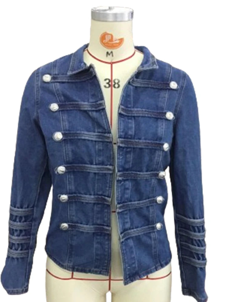Vintage Button Denim Jacket for Women