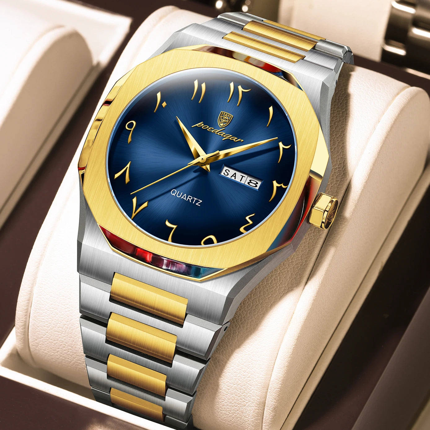 Luxury Week Calendar Man Wristwatch